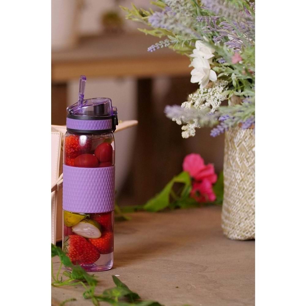 Uzspace 530ML Detoks Aparatlı Silikon Gövde Tritan Su Matarası