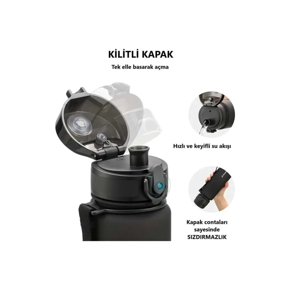 Uzspace Tritan Su Matarası 500Ml VGN3026-3 Açık Mavi
