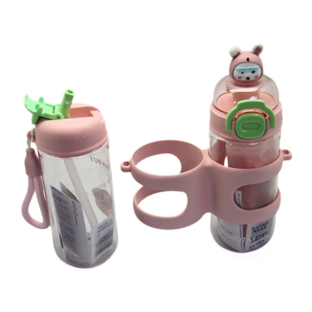Çift Gözlü 900ml Tritan Matara Pembe
