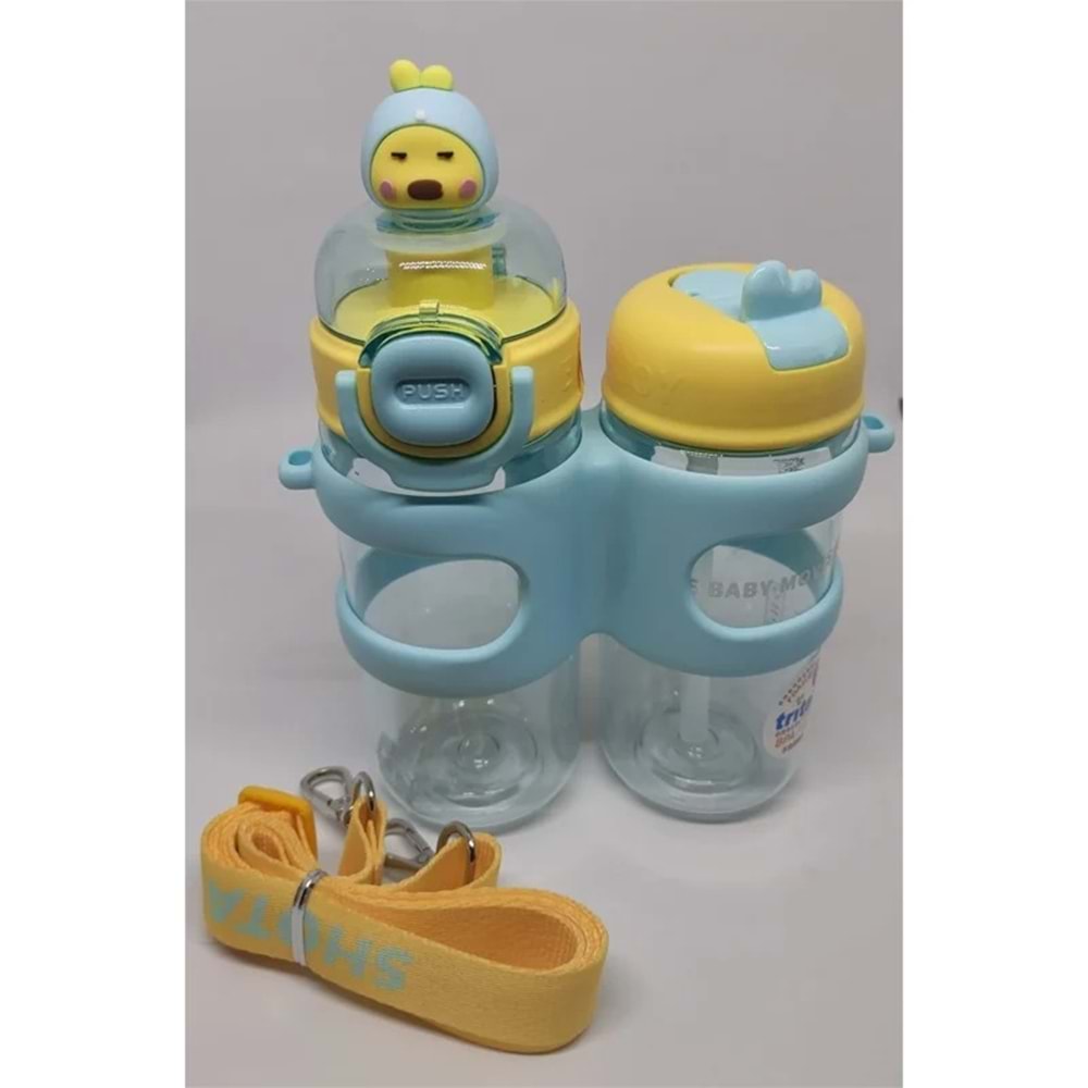 Çift Gözlü 900ml Tritan Matara Mavi