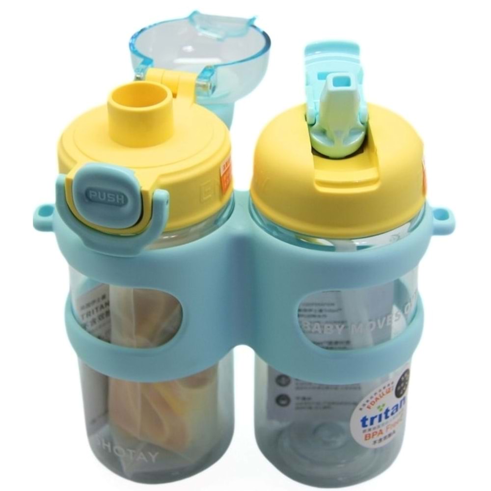 Çift Gözlü 900ml Tritan Matara Mavi