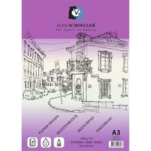 Alex Eskiz Blok Yapışkanlı A3 180 Gr. 25.Li Alx-1587