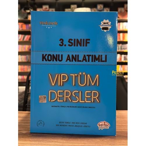 3. Sınıf Vip Tüm Dersler Konu Anlatımlı Mavi Kitap Editör Yayınevi